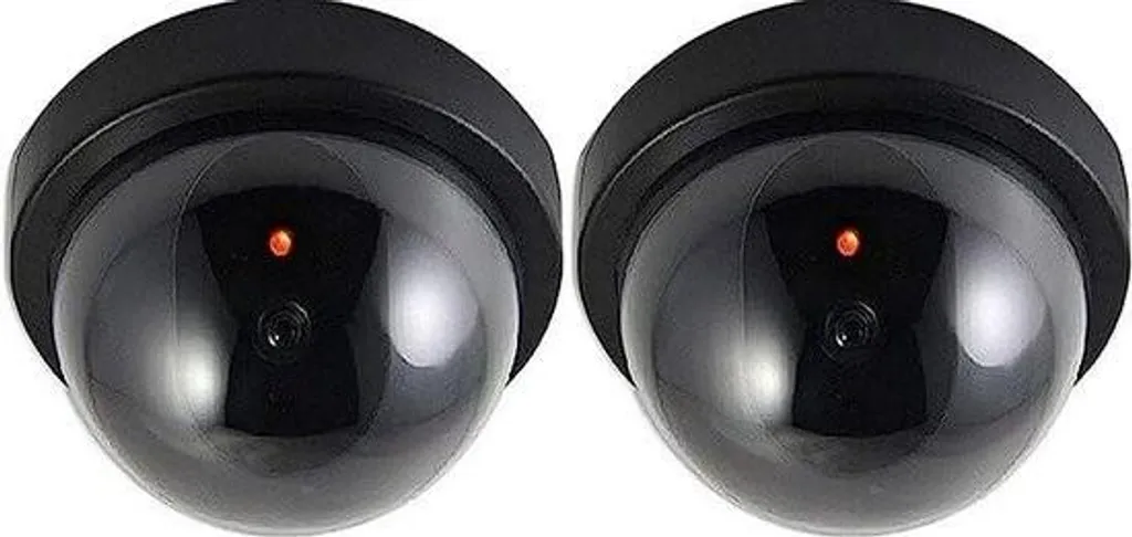 Caméra factice factice Pack de 2 - Surveillance extérieure LED étanche noir