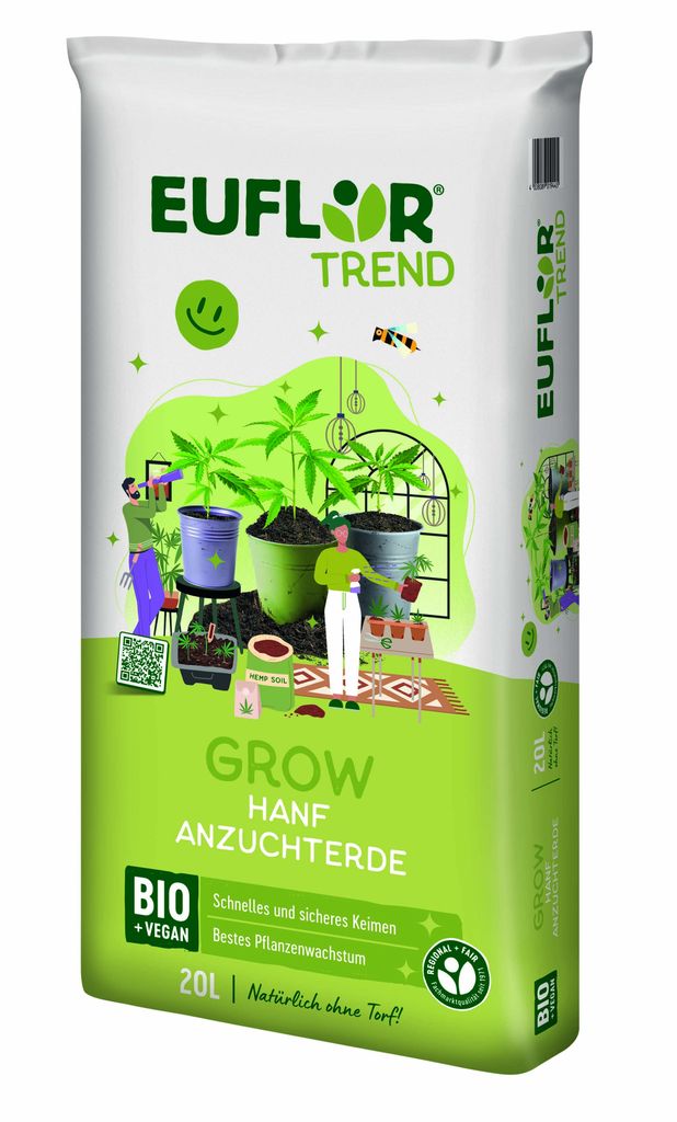 Euflor Grow Hanf Anzuchterde 20 L vegan, torffrei