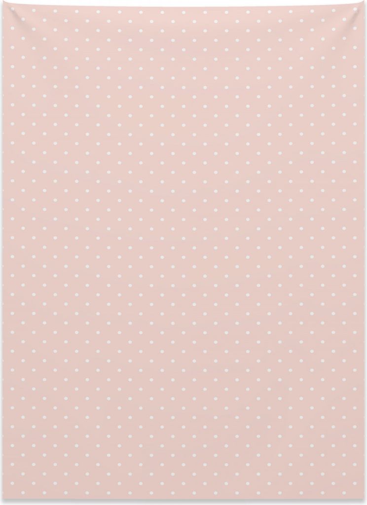 Abakuhaus Rosa Tupfen Wandteppich, Schlicht und Recht aus Weiches Mikrofaser Stoff Kein Verblassen Klare Farben Waschbar, 110 x 150 cm, Blush und W...