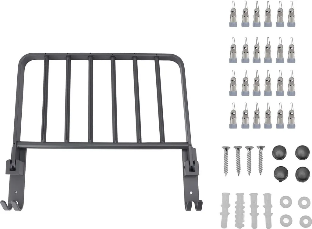 Étendoir à linge mural pliable 24 pinces aluminium pour gain de place