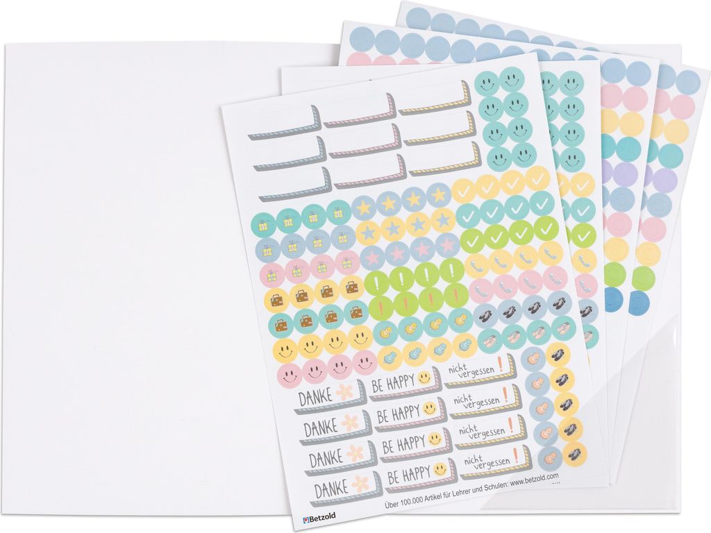 Betzold Sticker zum Design-Schulplaner, 4 Bogen