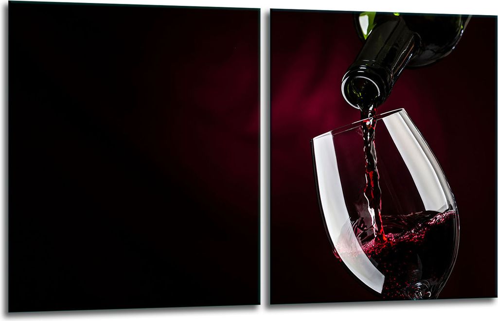 Herdabdeckplatten 2x40x52 Glaskeramikfeld 2-Teilig Glas Spritzschutz Wein