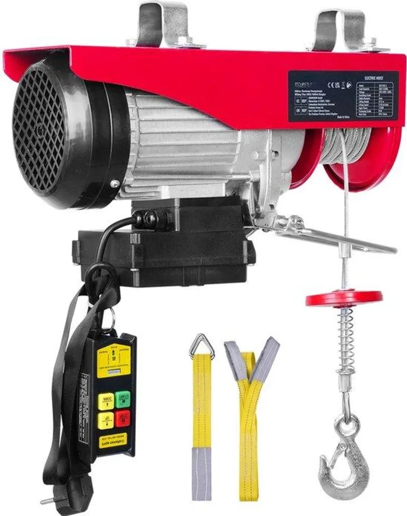 Treuil électrique 600 kg de levage robuste avec commande à distance 12m