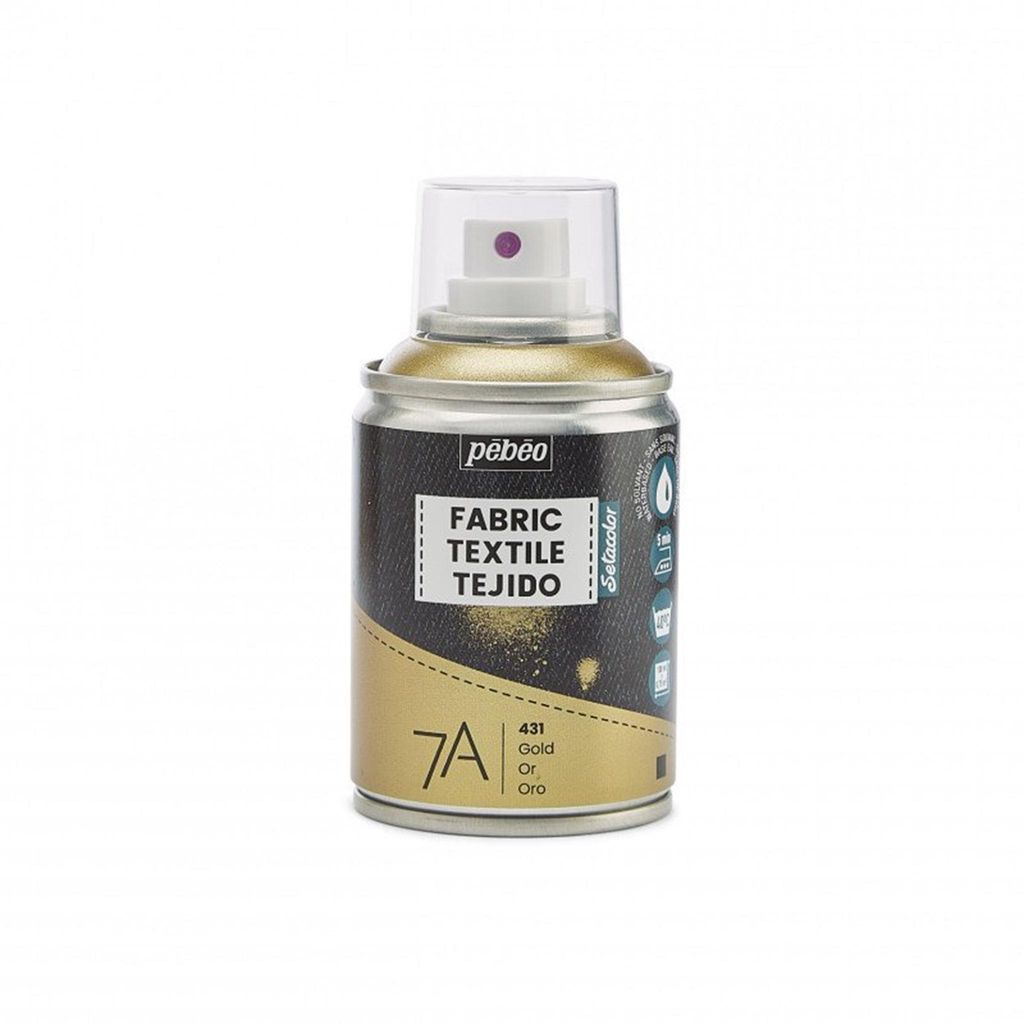 Pebeo 7A peinture textile aérosol à base d'eau, 100 ml, or Image du produit 