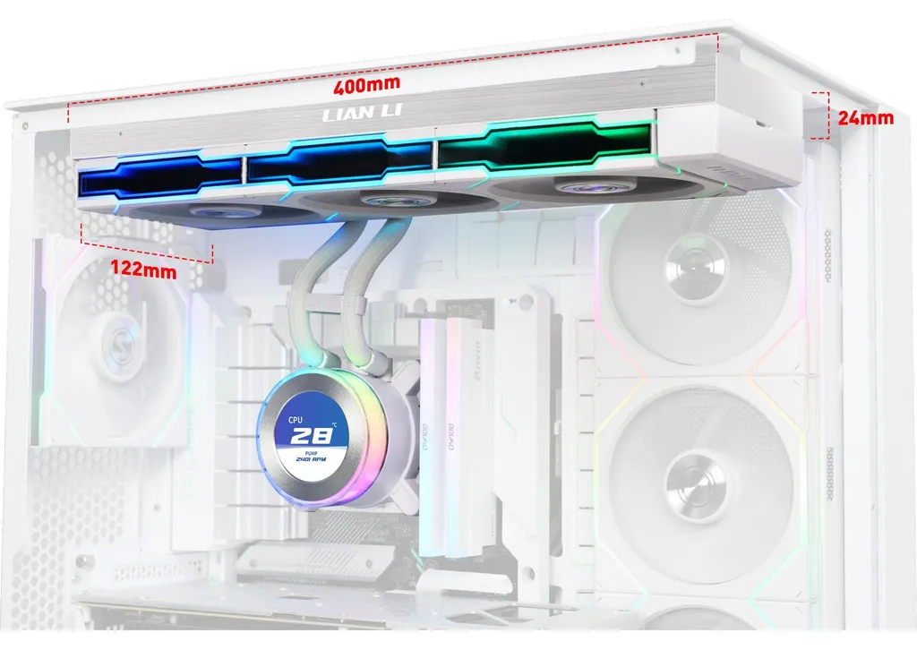 Refroidisseur CPU Lian Li HydroShift II 360mm avec Écran LCD et ARGB