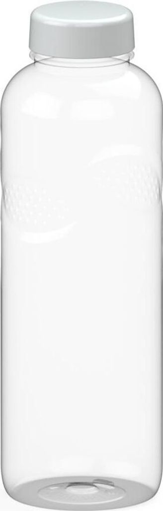 Trinkflasche Carve 'Refresh' 1L - BPA frei und auslaufsicher Wasserflasche für Schule, Sport und Freizeit - transparent/weiß