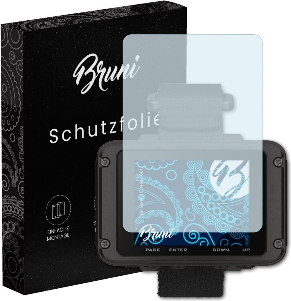 Bruni Basics-Clear 2x Schutzfolie kompatibel mit Garmin Foretrex 801 Folie