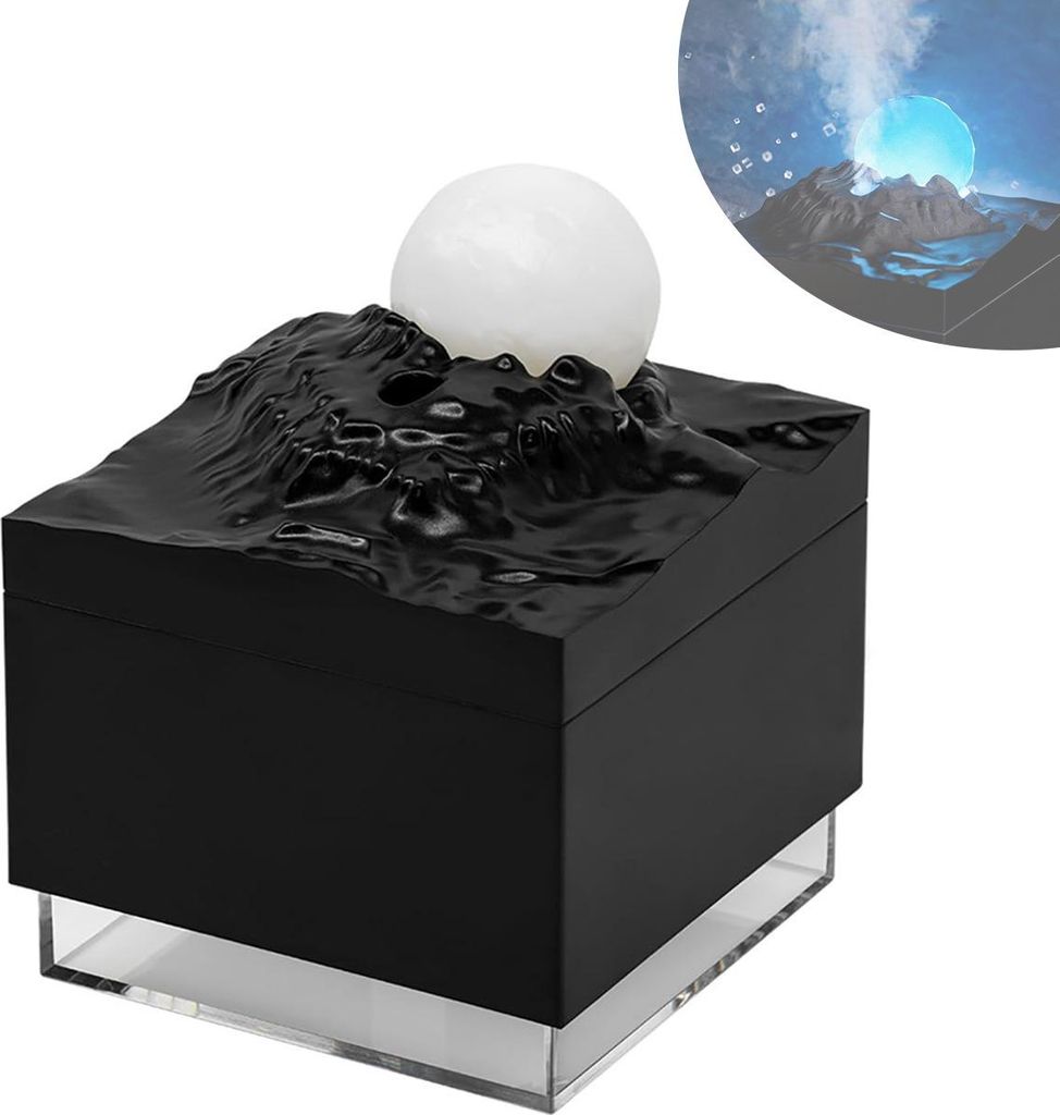 300 ml Mond-Luftbefeuchter mit sanftem LED-Nachtlicht, 4/8h Timer, USB, tragbar, kleine Räume