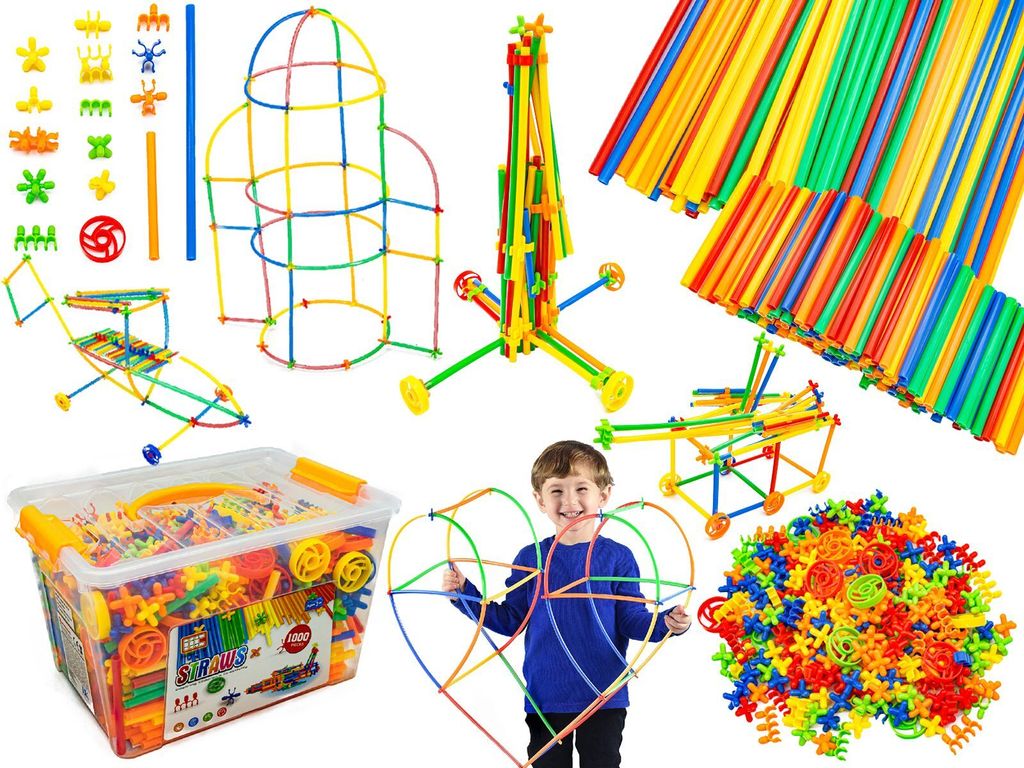 Construction Strohhalme, Blöcke, Sticks 1000 El, Brust, 3D Neue Version