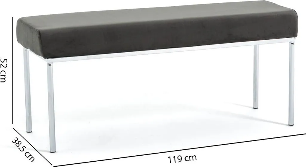 Banc de salon confortable en velours gris : gagnez de la place avec style - 3