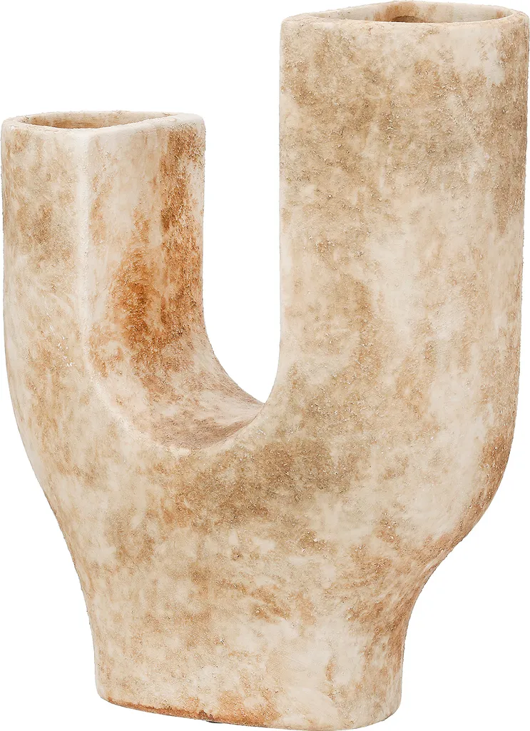 Vase Rectangulaire Remina Gilde Marron en Céramique : Design Stable