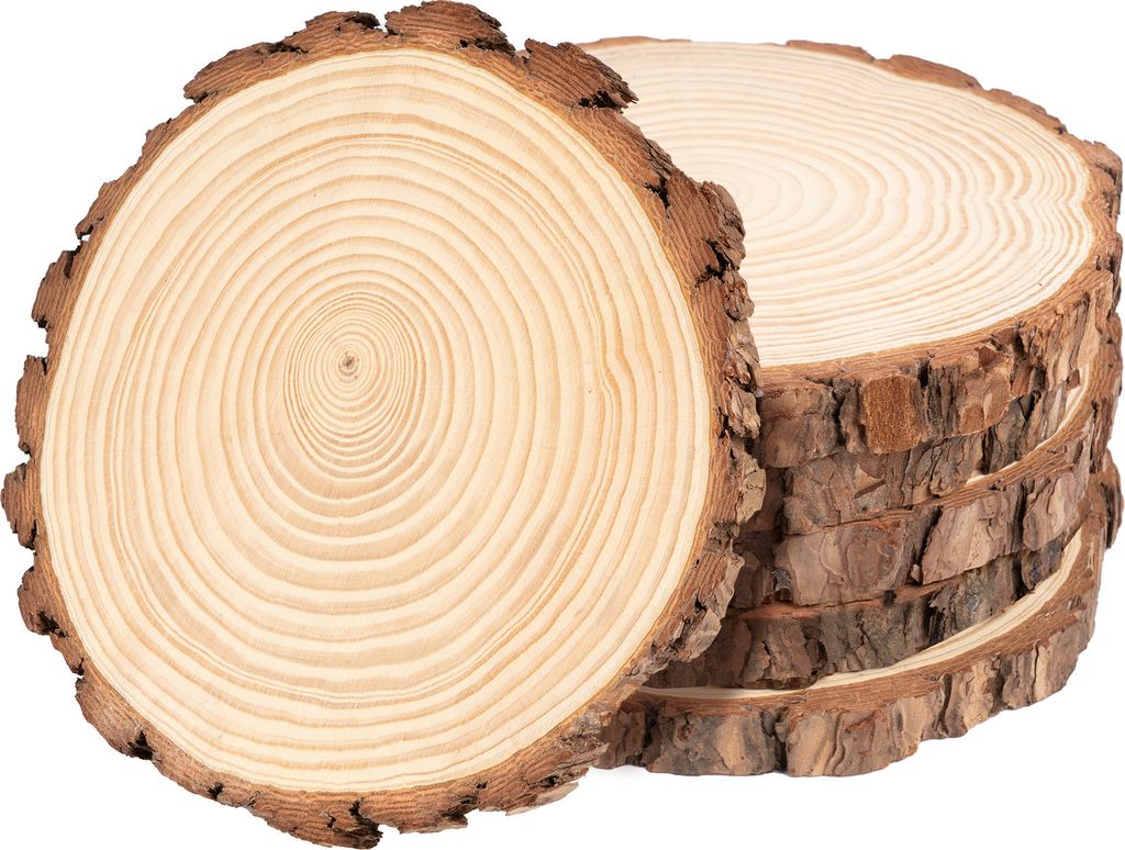 4 Stück 25-28cm Durchmesser Holzscheiben, 2 cm Dick Produktbild 