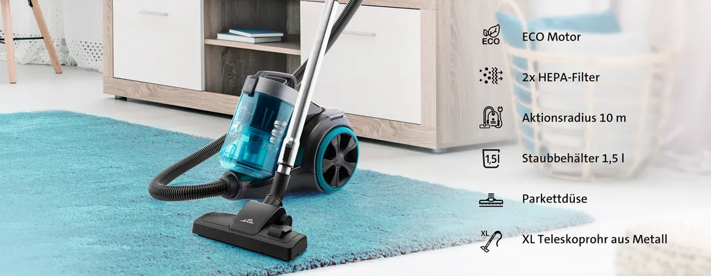 Aspirateur pour grandes surfaces ETA Stellar - Nettoyage Facile 10m