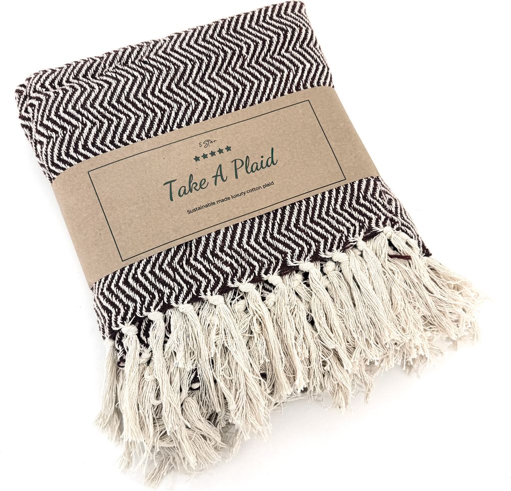 Heimtexland Hochwertige Strick Kuscheldecke Fransen Wohndecke Boho Wolldecke 100% Baumwolle Sofadecke 180x130 weich und warm Strickdecke natur T...