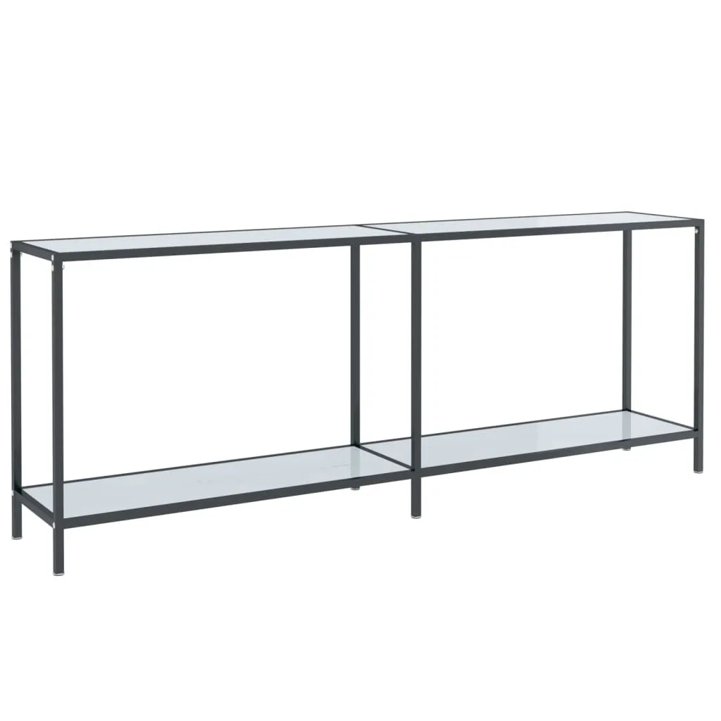 Consolle Design Bianco 200cm in Vetro Temperato e Acciaio - Minimal