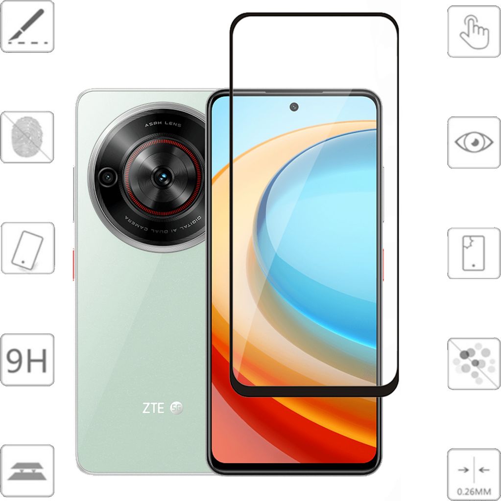 Für ZTE Blade A75 5G 2x 3D Premium Display Full 0,3mm H9 Hart Glas Folie Schutz