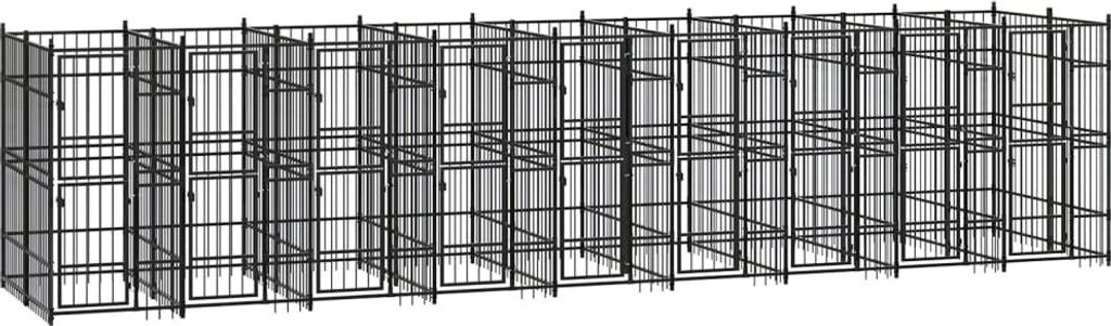 Möbel Outdoor-Hundezwinger Stahl 16,59 m² - Sonstiges Hundezubehör CLORIS4968057