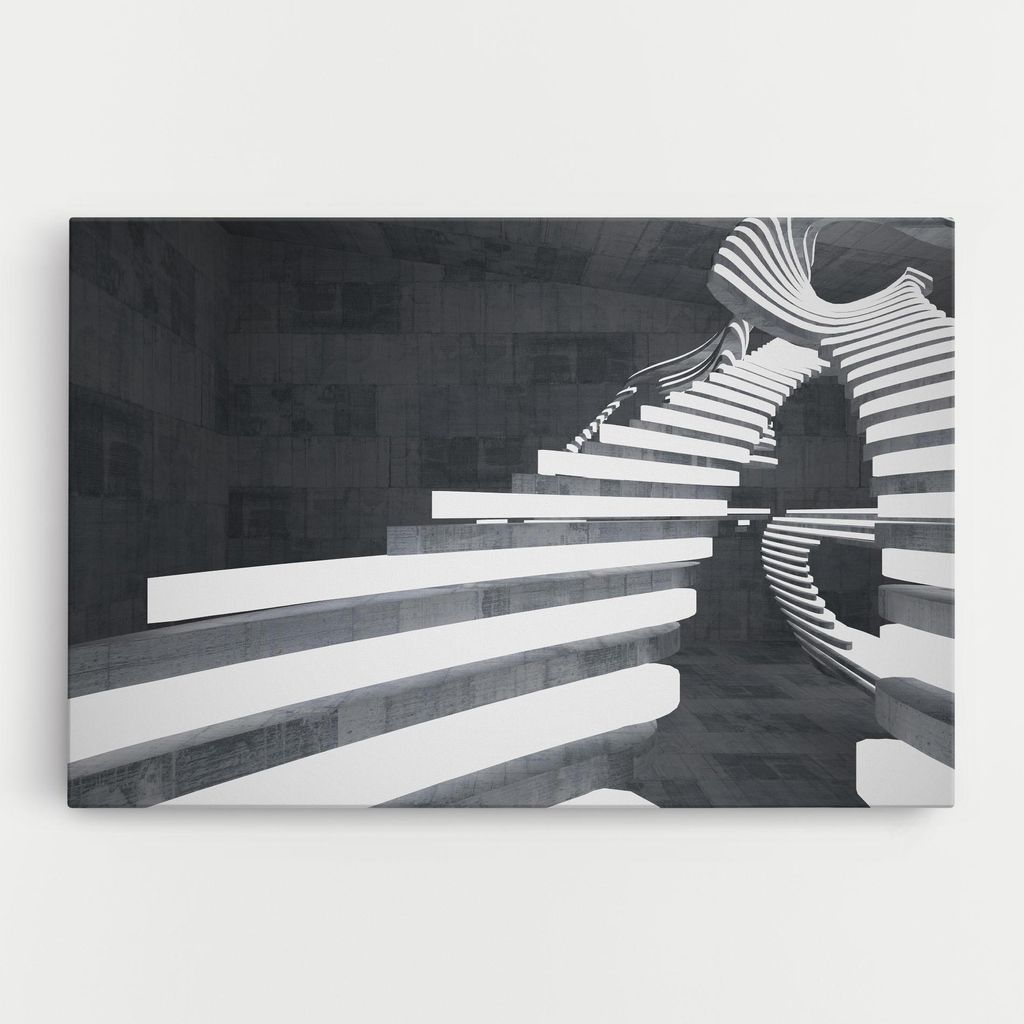 ARTHUB Leinwandbild 70x100 cm, Concrete Room | Wohnzimmerdekoration, Hängende Bilder, Wanddekoration, Heimdekoration, Abstrakte, Optische Täusc...