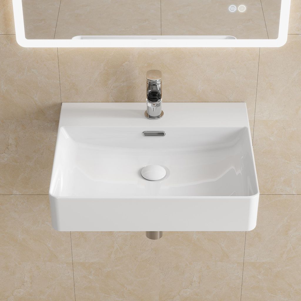 HOROW Lavabo da 50 cm Lavabo a parete Lavabo sospeso in Immagine del prodotto 