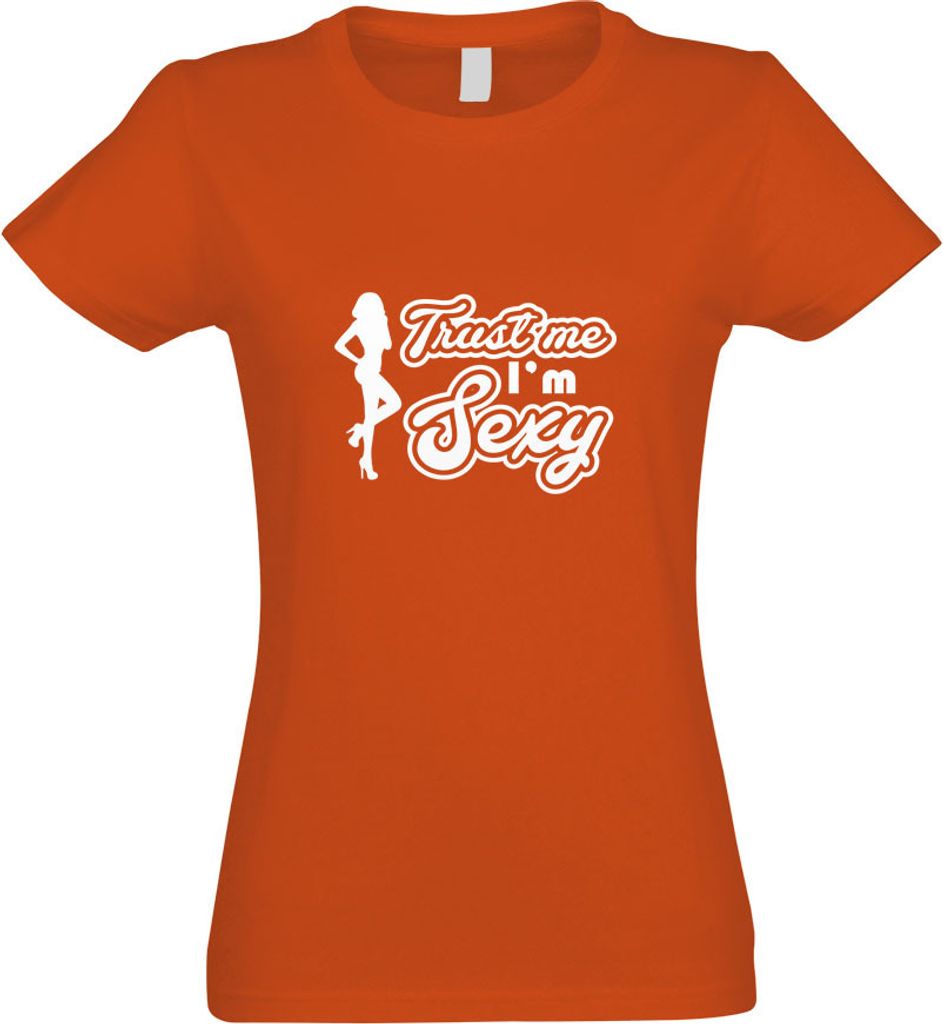 Kiwistar - T-Shirt tailliert - Damen - orange - Trust me, im y Gogo Girl - mit Motiv Bedruckt - Funshirt Design - Sport - Freizeit - Damen - XL