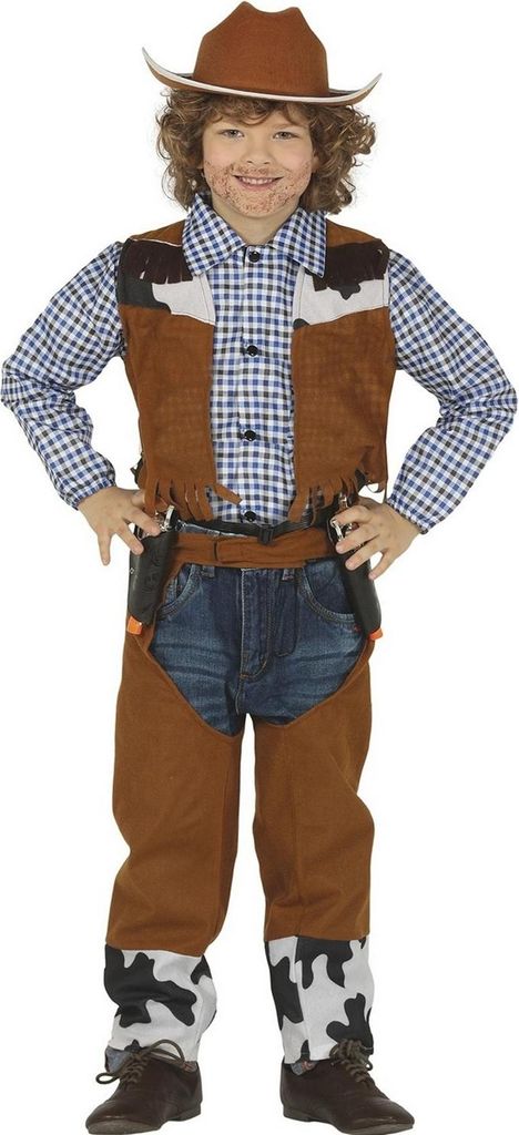 Fiestas Guirca - Cowboy-Kostüm für Jungen Set FG1471 (116) (Blau/Braun)