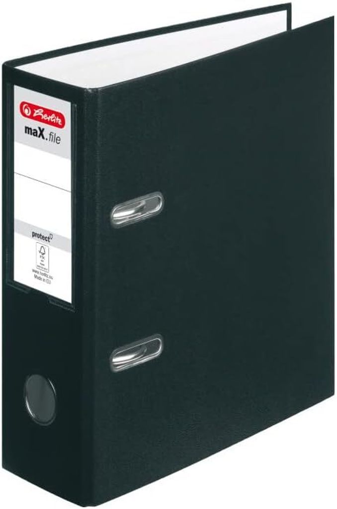 herlitz PP-Ordner maX.file protect A5 hoch schwarz