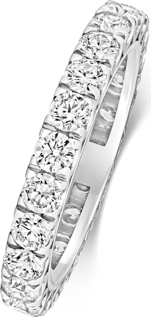 Platin 950 3,1mm Flach Form Damen - Diamant Trauring/Ehering/Hochzeitsring Brillant-Schliff 1.88 Karat G - SI VS, 50 (15.9); TRS2082PT950RSK