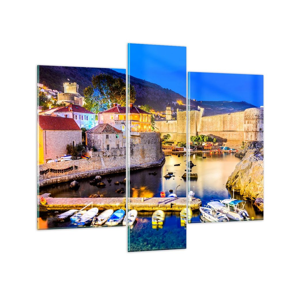 Bilder auf glas - Kroatien Dubrovnik Altstadt Festung - 95x80cm - Glasbilder - Wandbilder - Kunstdruck - Wanddekoration aus Glas - Glas Bilder - Wa...