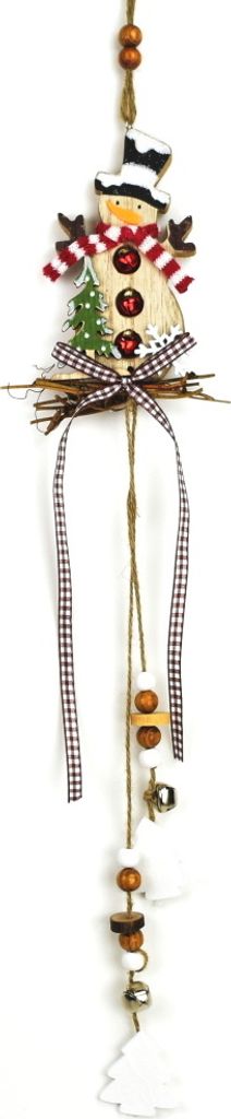 Hängender Schneemann mit Jingle Bells 55 cm