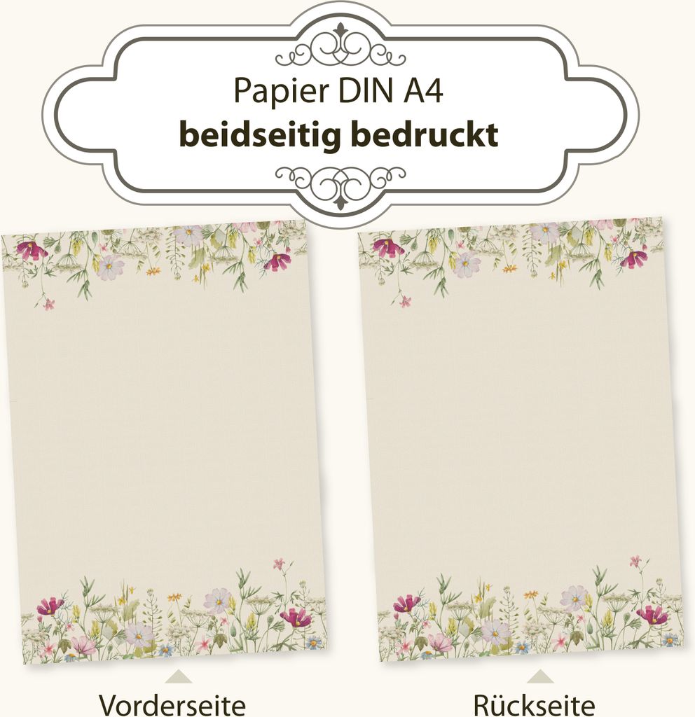 TATMOTIVE Wildblumen 25 Sets Briefpapier mit Umschläge, Produktbild 3