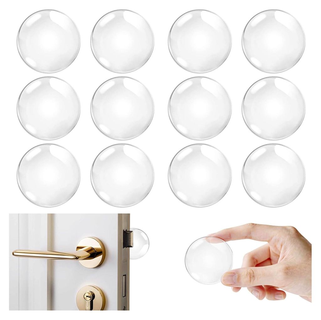 12 Stück transparente Türstopper für Wände, selbstklebend, 40 * 8 mm
