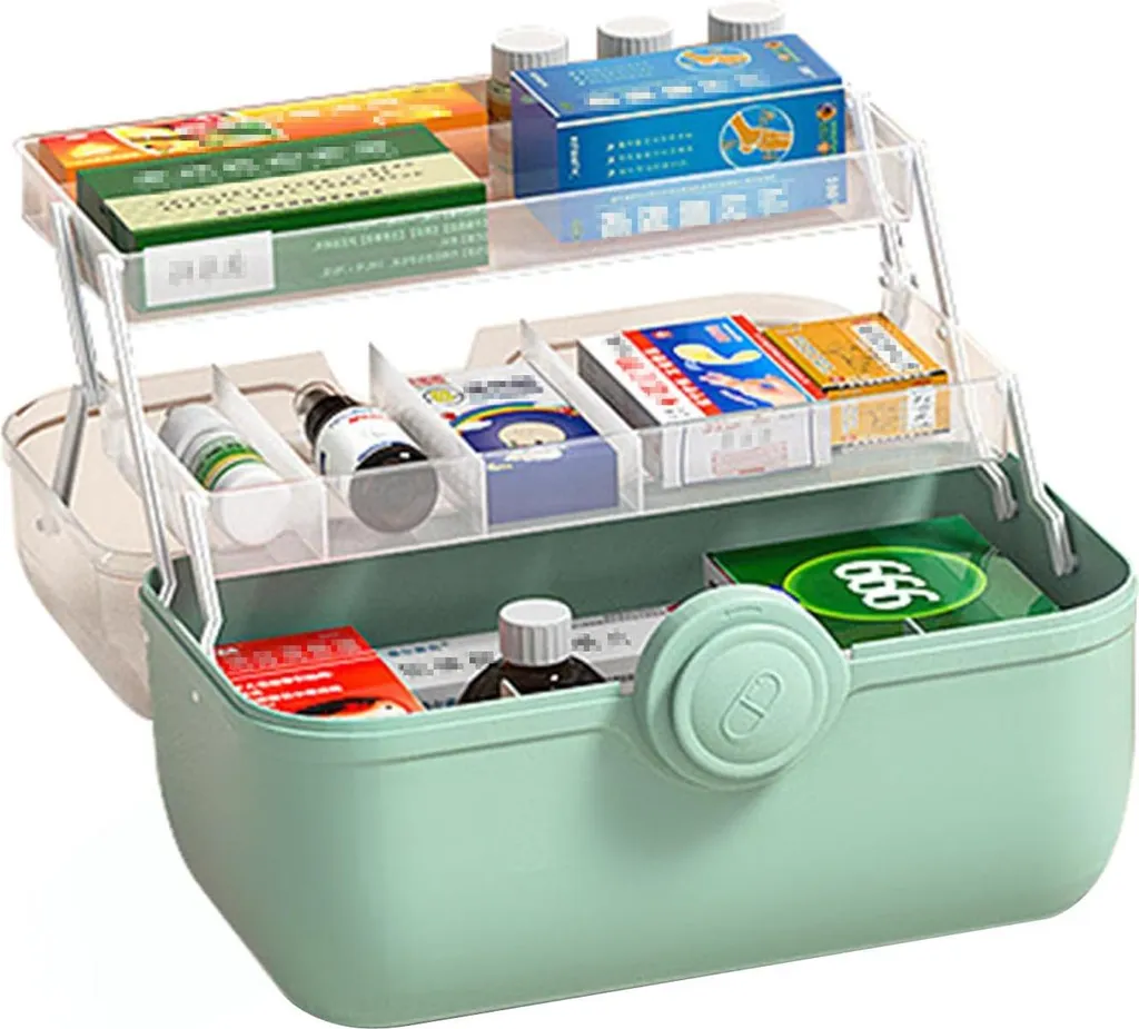 Boîte à pilules pliable et organiseur de médicaments à 3 couches blanc