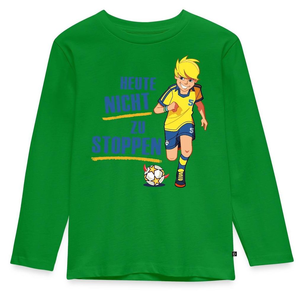 Spreadshirt Teufelskicker Heute Nicht Zu Stoppen Kinder Premium Langarmshirt, 122/128 (6 Jahre), Grün