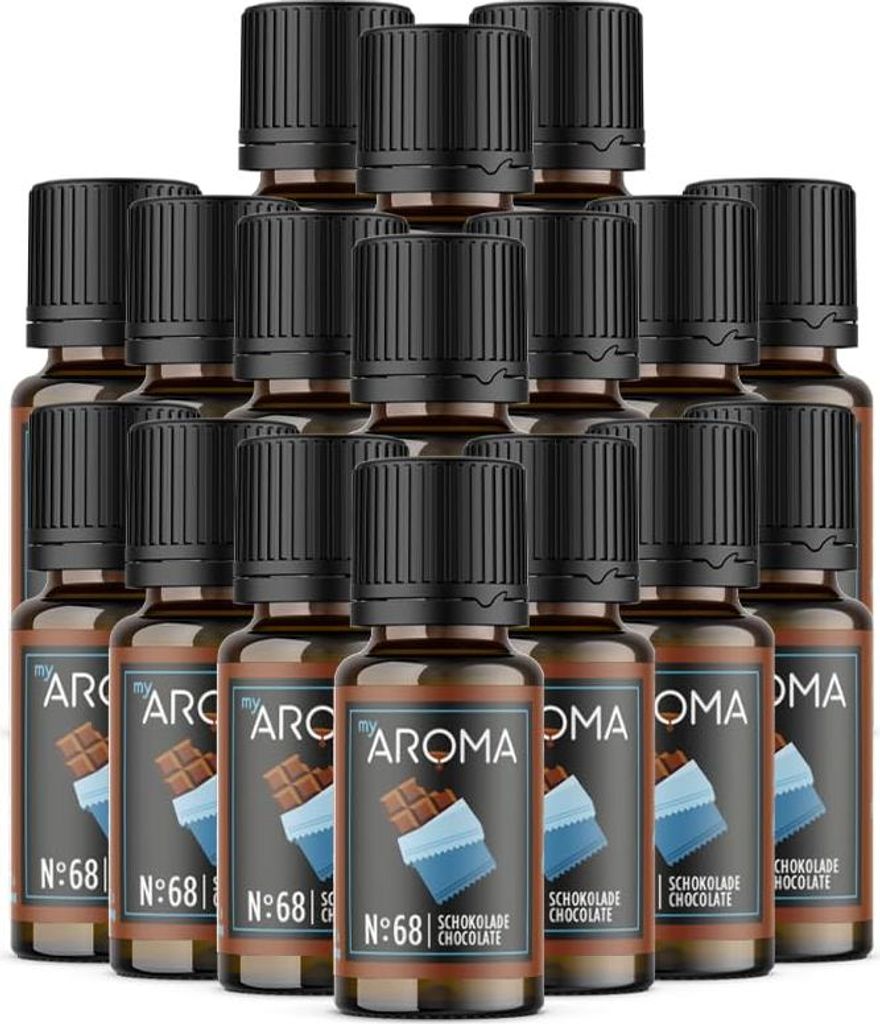 myAROMA Flavour Drops – Schokolade 17x10ml, kalorienfrei und vegan, ohne künstliche Farbstoffe, für Backen und mehr, Nr. 68