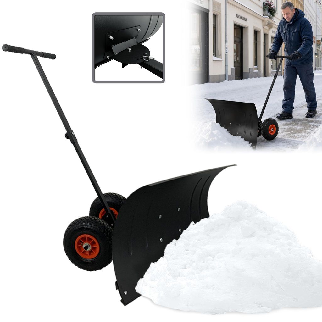 UISEBRT sneeuwschuiver met wielen, verstelbare schuifstang Productafbeelding 