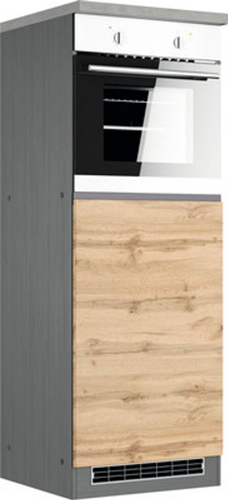 Held Möbel Backofen/Kühlumbauschrank für 88er Einbaukühlschrank PISA BxTxH 60 x 60 x 166 cm wildeiche matt zerlegt Ansch