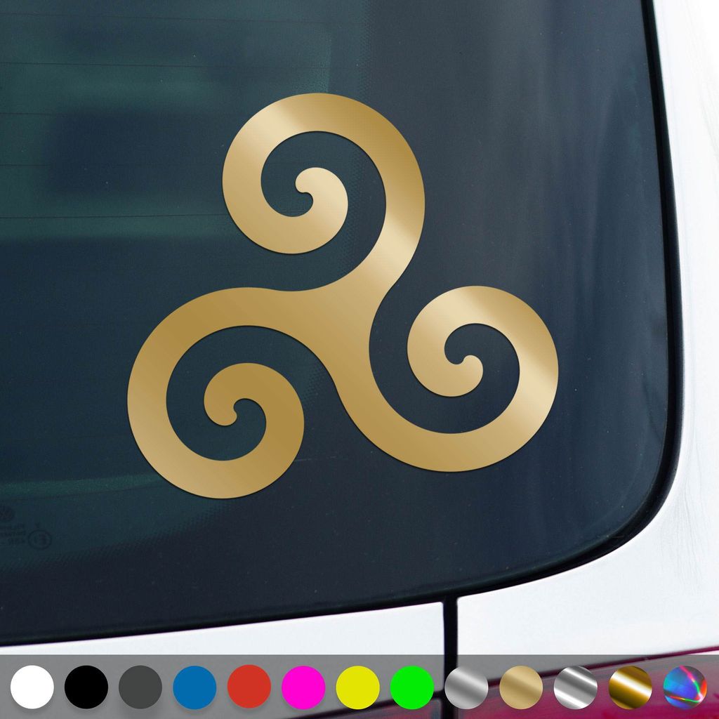 PantherPixel Triskele Aufkleber Keltische Kelten Wikinger Sticker Auto Geschenkidee Farbe Gold