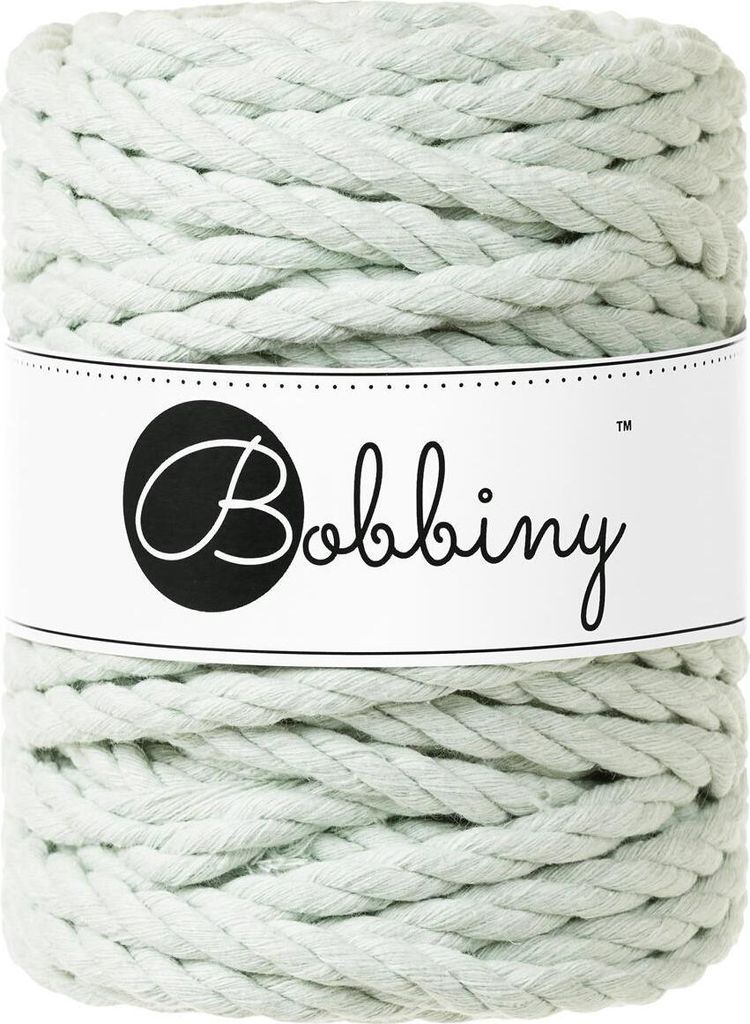 Bobbiny 3PLY Macramé Rope 9 mm 30 m Milky Green Schnur