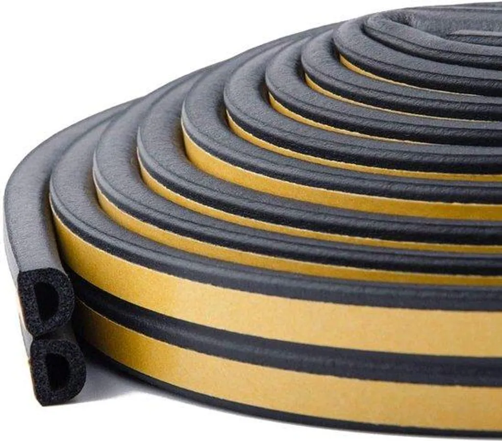 Joint de calfeutrage type D 6m noir pour isolation phonique fenêtre