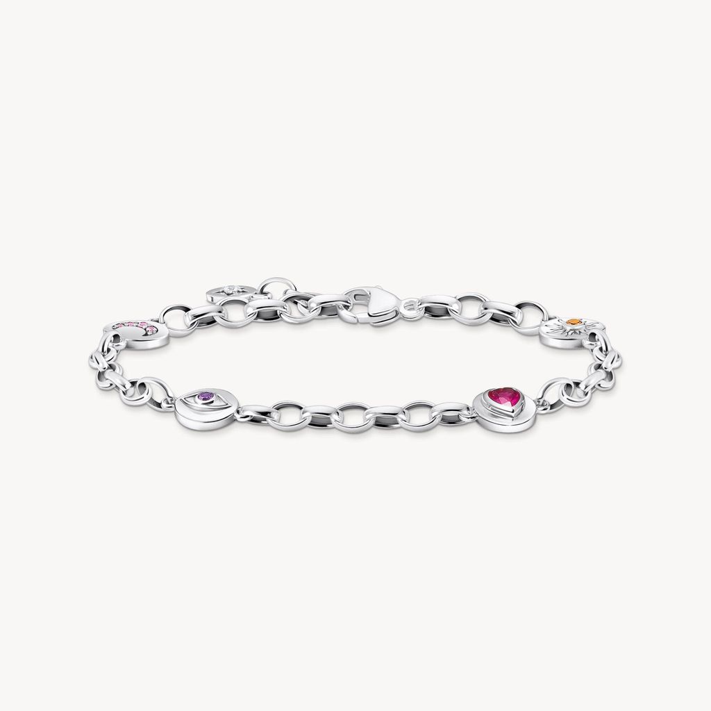 Thomas Sabo Armband Damen Kosmische Talismane Silberfarben Mehrfarbig A2138-640-7-L19V