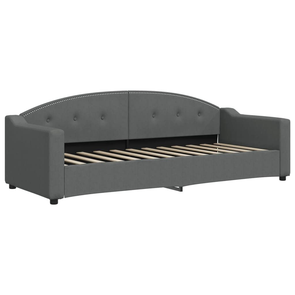 "im Sonderangebot"Tagesbett - Einzelbett/Jugendbett mit Lattenrost - Dunkelgrau 80x200cm Stoff - Klassische Betten DEMöbel325841