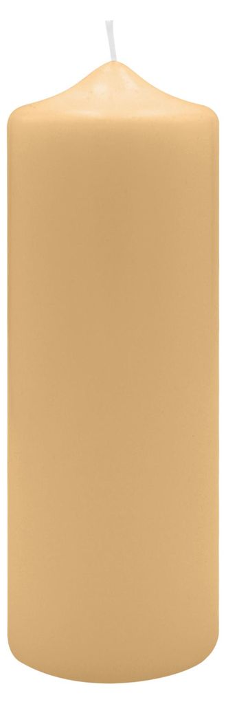 Spitzkopf Stumpen Kerzen Beige 20 x Ø 7 cm, 6 Stück