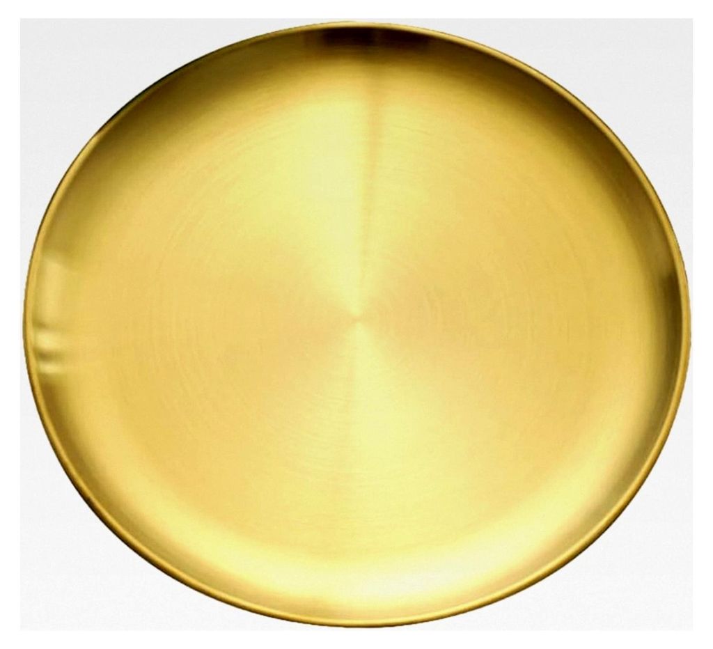 Rundes Serviertablett in Gold - Dekotablett mit Organizer für Aufbewahrung und Dekoration