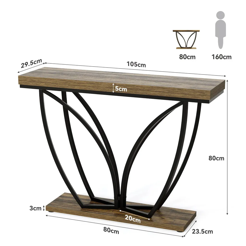 Tribesigns Table Console 105 cm : Table d'Appoint Industrielle de Salon