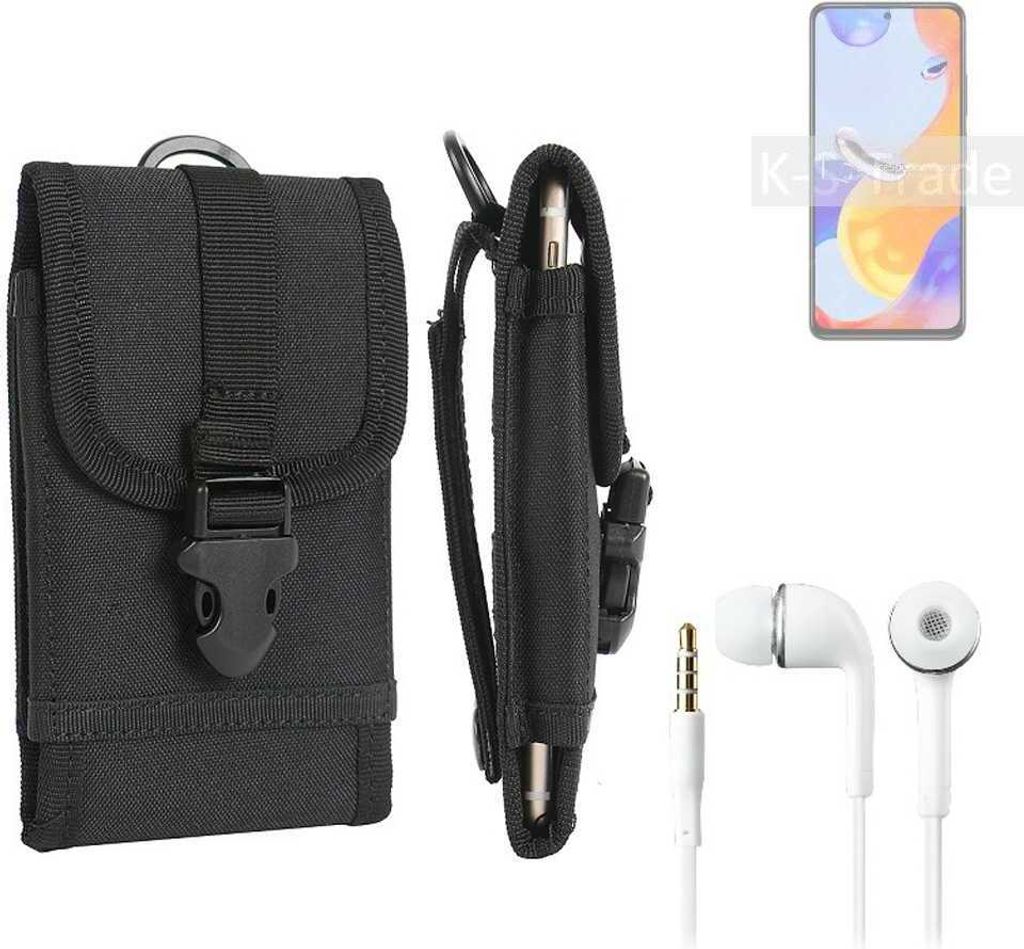 K-S-Trade Holster Schutz Hülle kompatibel mit Xiaomi Redmi Note 11 Pro Global Gürteltasche Handy Hülle Tasche outdoor Seitentasche schwarz 1x +