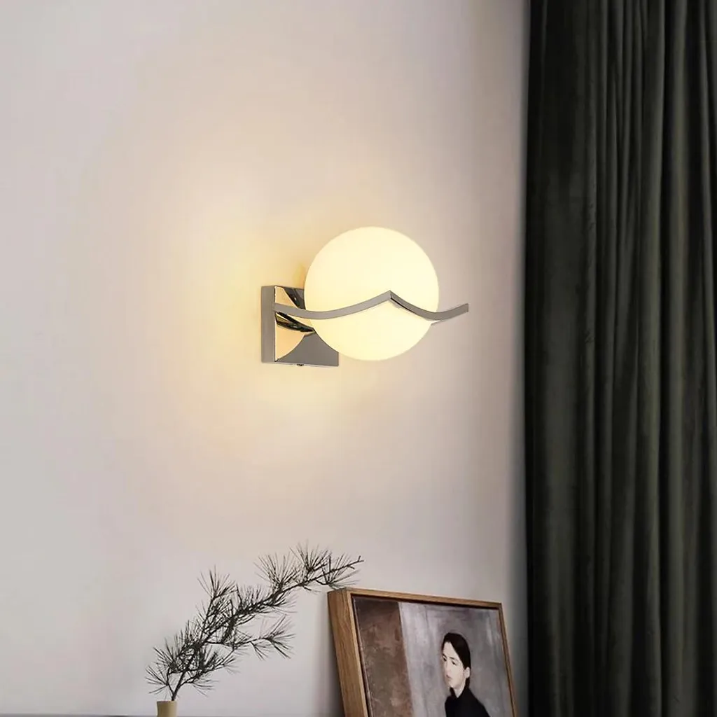 Applique Murale Sphérique en Fer Durable - Éclairage LED E27 sans Pose - 7