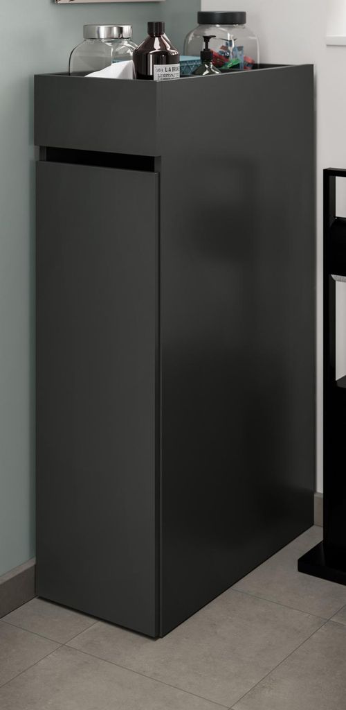 Badezimmer Kommode "Flexy" in grau Anstellregal mit Apothekerauszug 29 x 101 cm
