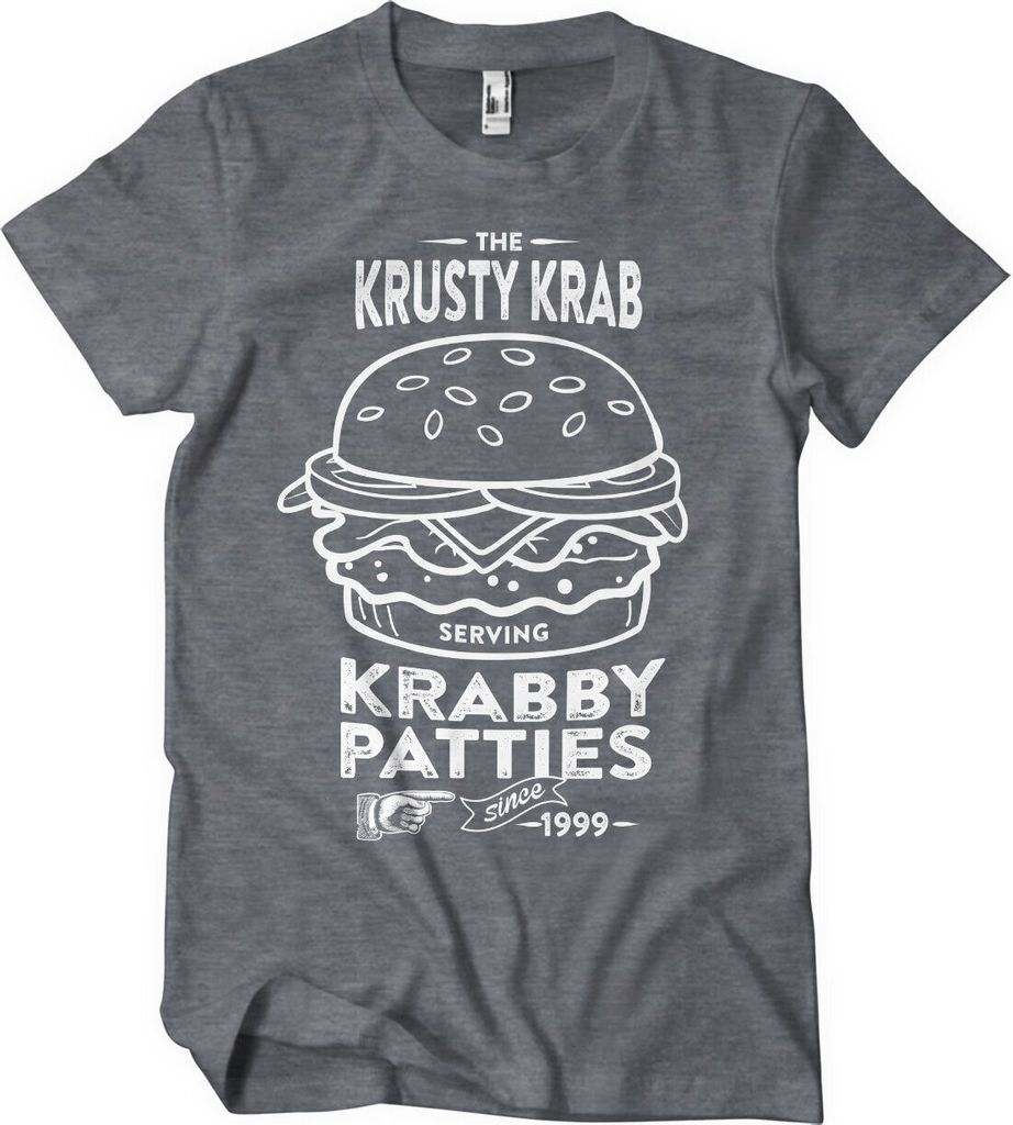 The Krusty Krab Serving Krabby Patties T-Shirt - Medium - DarkHeather