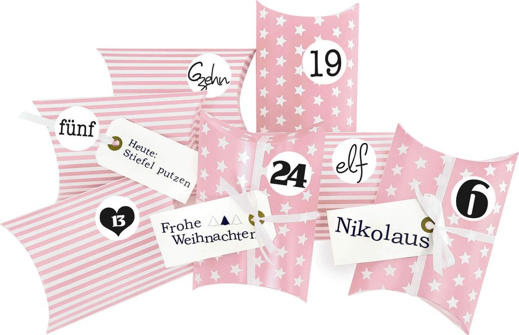 DIY Adventskalender Christkind zum Befüllen rosa Produktbild 1