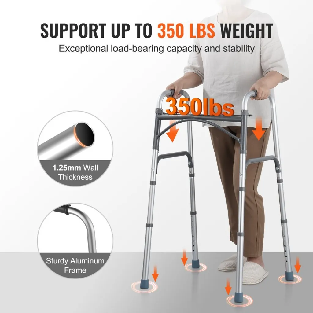 Déambulateur de marche médical ajustable avec structure pliable 158kg - 3